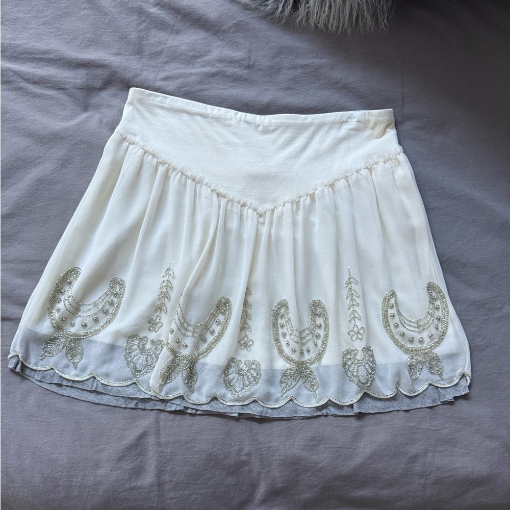 Free People Beaded Layered Skirt Size L